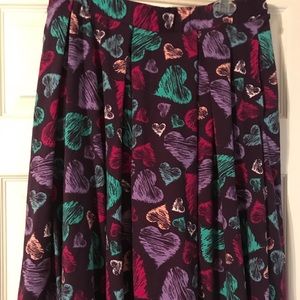 LuLaRoe Madison Skirt with Pockets XL hearts
